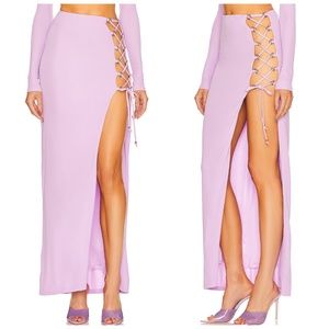 DundadRevolve Sutara Skirt Lace Up Lilac Purple IT 38 US 2Slit Gold